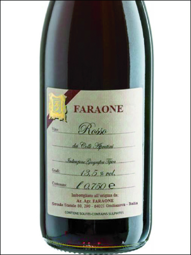 фото Faraone Rosso Colli Aprutuni IGT Фараоне Россо Колли Апрутуни Италия вино красное