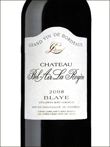фото Chateau Bel-Air La Royere Blaye AOC Шато Бель-Эр Ля Руайер Блай Франция вино красное