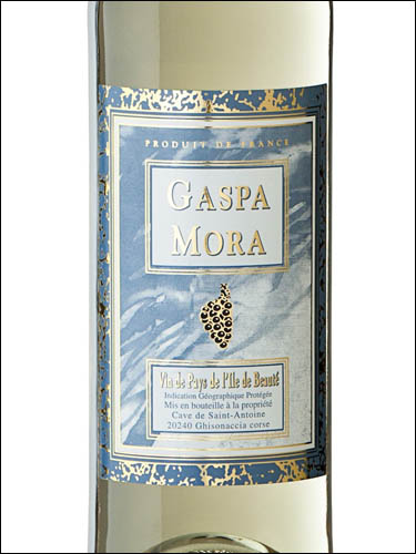 фото Gaspa Mora Blanc Ile de Beaute IGP Гаспа Мора Блан Иль де Ботэ Франция вино белое