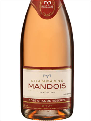 фото Champagne Mandois Brut Rose Grande Reserve Шампанское Мандуа Брют Розе Град Резерв Франция вино розовое