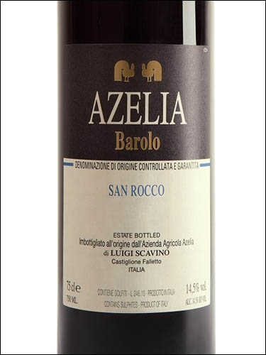 фото Azelia Barolo San Rocco DOCG Адзелия Бароло Сан Рокко Италия вино красное