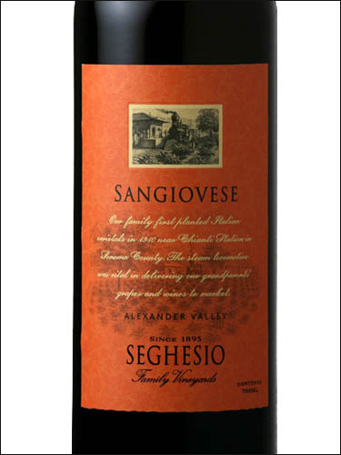 фото Seghesio Sangiovese Сегезио Санджовезе США вино красное