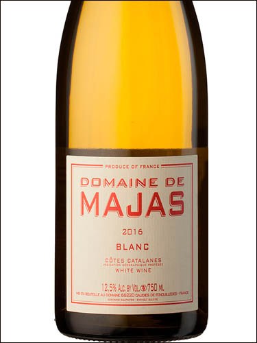 фото Domaine de Majas Blanc Cotes Catalanes IGP Домен де Мажас Блан Кот Каталан Франция вино белое