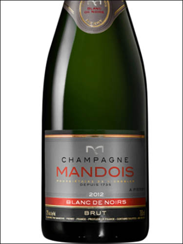 фото Champagne Mandois Blanc de Noirs Brut Millesime Шампанское Мандуа Блан де Нуар Брют Миллезим Франция вино белое