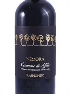 фото Vini Raimondo Nemora Cesanese di Affile DOC Вини Раймондо Немора Чезанезе ди Аффиле Италия вино красное