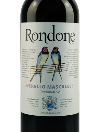 фото Rondone Nerello Mascalese Terre Siciliane IGP Рондоне Нерелло Маскалезе Терре Сичилиане Италия вино красное
