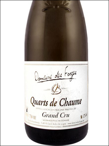 фото Domaine des Forges Quarts de Chaume Grand Cru AOC Домен де Форж Кар де Шом Гран Крю Франция вино белое