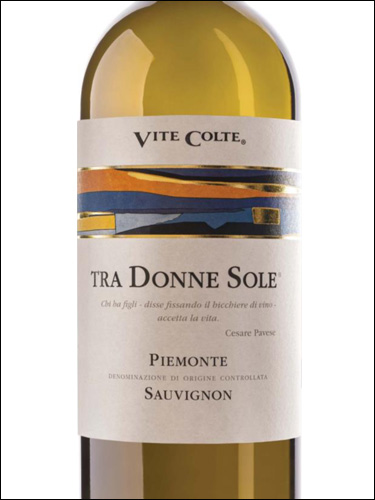 фото Vite Colte Tra Donne Sole Piemonte Sauvignon DOC Вите Кольте Тра Донне Соле Пьемонт Совиньон Италия вино белое