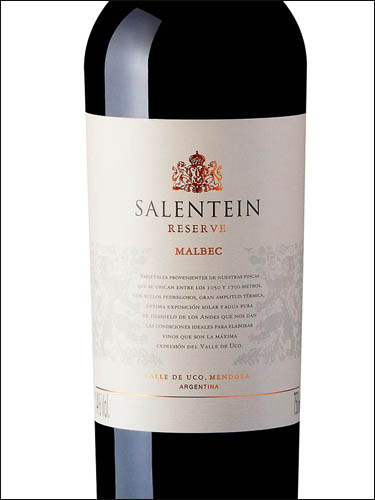 фото Salentein Reserve Malbec Салентайн Резерв Мальбек Аргентина вино красное
