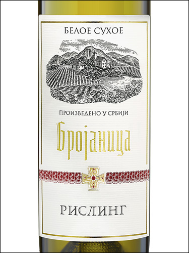 фото Brojanica Riesling Брояница Рислинг Сербия вино белое