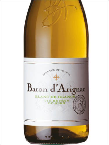 фото Baron d'Arignac Blanc de Blancs Sec Gers IGP Барон д'Ариньяк Блан де Блан Сек Жер Франция вино белое