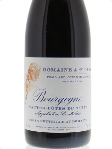 фото Domaine Anne-Francoise Gros Bourgogne Hautes Cotes de Nuits Rouge AOC Домен Анн Франсуаз Гро Бургонь От Кот де Нюи Руж Франция вино красное