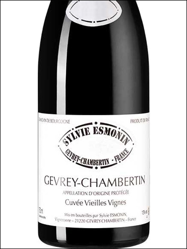 фото Sylvie Esmonin Gevrey-Chambertin Cuvee Vieilles Vignes AOC Сильви Эмонен Жевре-Шамбертен Кюве Вьей Винь Франция вино красное