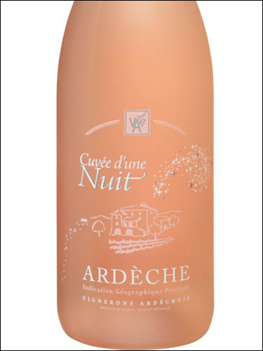 фото Vignerons Ardechois Cuvee d'Une Nuit Rose Ardeche IGP Виньерон Ардешуа Кюве д'Юн Нюи Розе Ардеш Франция вино розовое