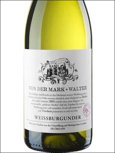 фото Von der Mark Walter Weissburgunder Baden Фон дер Марк Вальтер Вайсбургундер Баден Германия вино белое