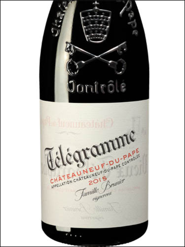 фото Famille Brunier Vignerons Telegramme Chateauneuf-du-Pape AOC Фамий Брюнье Виньерон Телеграмм Шатонеф-дю-Пап Франция вино красное