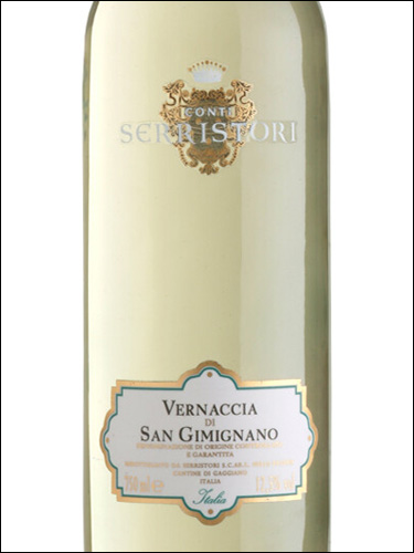 фото Conti Serristori Vernaccia di San Gimignano DOCG Конти Серристори Верначча ди Сан Джиминьяно Италия вино белое