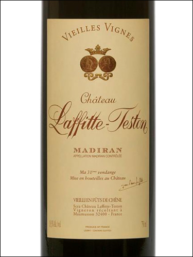 фото Chateau Laffitte-Teston Vieilles Vignes Madiran AOP Шато Лафит-Тестон Вьей Винь Мадиран Франция вино красное