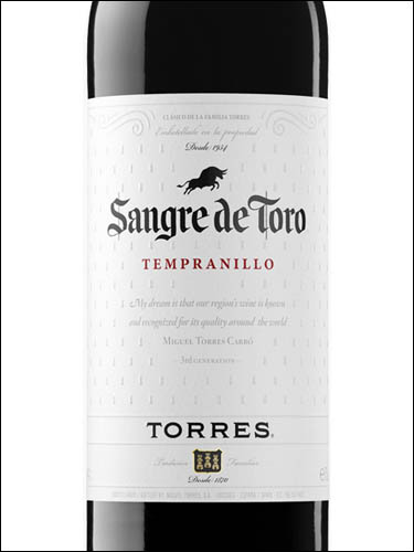 фото Torres Sangre de Toro Tempranillo La Mancha DO Торрес Сангре де Торо Темпранильо Ла Манча Испания вино красное