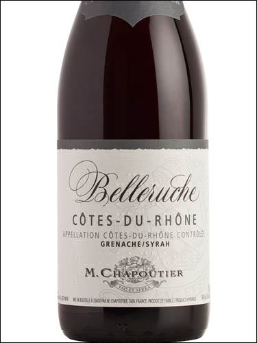 фото M.Chapoutier Belleruche Cotes du Rhone AOC М. Шапутье Бельрюш Кот дю Рон Руж Франция вино красное