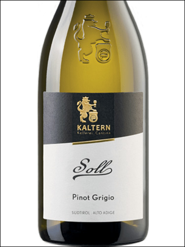 фото Kaltern Soll Pinot Grigio Alto Adige DOC Кальтерн Солль Пино Гриджио Альто Адидже Италия вино белое