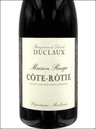 фото Domaine Duclaux Maison Rouge Cote-Rotie AOC Домен Дюкло Мезон Руж Кот-Роти Франция вино красное