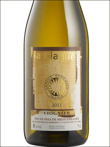 фото Domaine La Blaque Viognier Blanc Mediterranee IGP Домен Ла Блак Вионье Блан Медитерране Франция вино белое