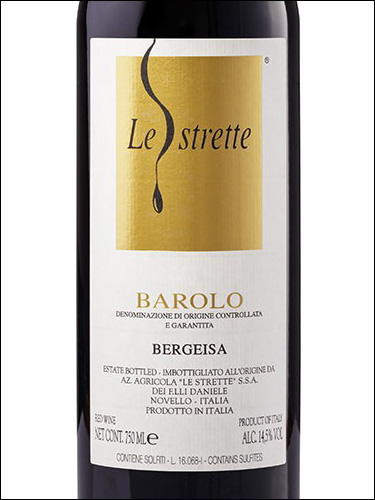 фото Le Strette Barolo Bergeisa DOCG Ле Стретте Бароло Берджейза Италия вино красное