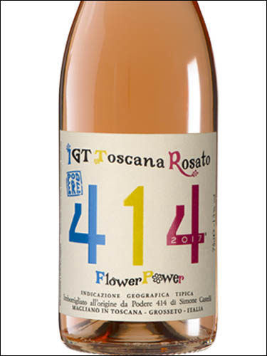 фото Podere 414 Flower Power Rosato Toscana IGT Подере 414 Флауэр Пауэр Розато Тоскана Италия вино розовое