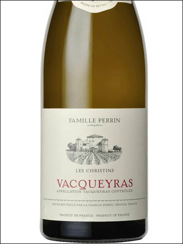 фото Famille Perrin Les Christins Vacqueyras Blanc AOC Фамий Перрен Ле Кристен Вакейрас Блан Франция вино белое
