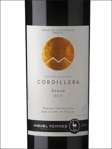 фото Miguel Torres Cordillera Syrah Valle del Colchagua DO Мигель Торрес Кордильера Сира Долина Кольчагуа Чили вино красное