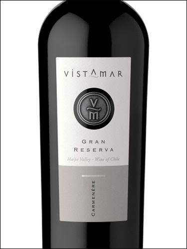 фото Vistamar Gran Reserva Carmenere Maipo Valle DO Вистамар Гран Ресерва Карменер Долина Майпо Чили вино красное