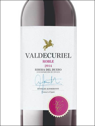 фото вино Bodegas Altogrande Valdecuriel Roble Ribera del Duero DO 