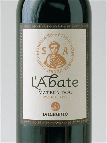 фото Ditaranto L'Abate Primitivo Matera DOC Дитаранто Л'Абате Примитиво Матера ДОК Италия вино красное
