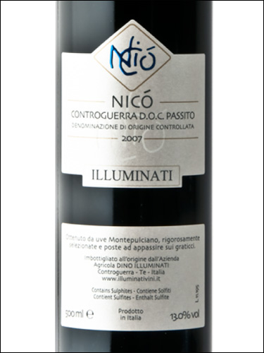 фото Illuminati Nico Controguerra Passito DOC Иллюминати Нико Контрогуэрра Пассито Италия вино красное