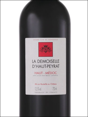 фото La Demoiselle d'Haut Peyrat Haut-Medoc AOC Ла Демуазель д'О-Пейра О-Медок Франция вино красное