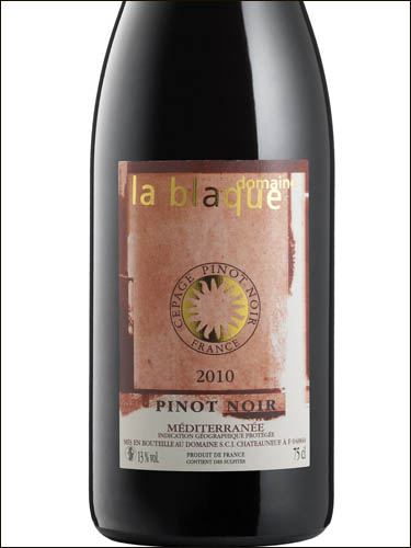 фото Domaine La Blaque Pinot Noir Rouge Mediterranee IGP Домен Ла Блак Пино Нуар Руж Медитерране Франция вино красное