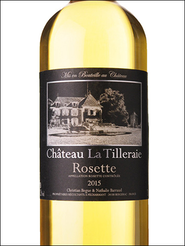 фото Chateau la Tilleraie Blanc Rosette AOC Шато ла Тийре Блан Розет Франция вино белое