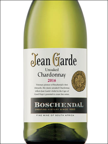 фото Boschendal Jean Garde Unoaked Chardonnay Бошендаль Жан Гард Шардоне ЮАР вино белое