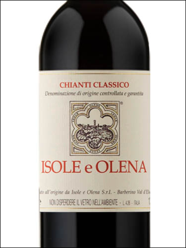 фото Isole e Olena Chianti Classico DOCG Изоле э Олена Кьянти Классико ДОКГ Италия вино красное