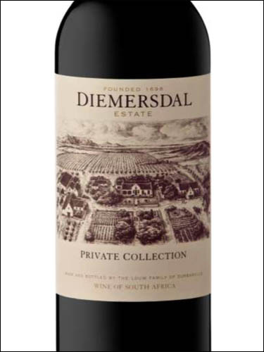фото Diemersdal Private Collection Durbanville WO Димерсдал Прайвит Коллекшн Дурбанвиль ЮАР вино красное