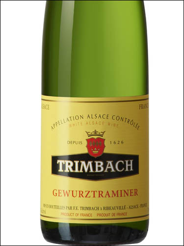 фото Trimbach Gewurztraminer Alsace AOC Тримбах Гевюрцтраминер Эльзас Франция вино белое