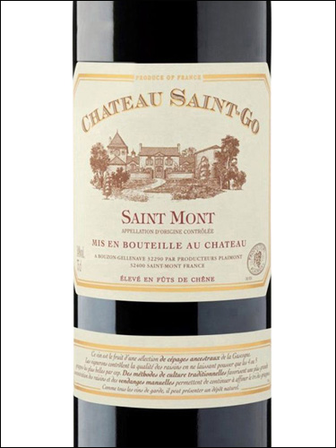 фото Chateau Saint-Go Rouge Saint-Mont AOP Шато Сен-Го Руж Сен-Мон Франция вино красное