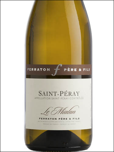 фото Ferraton Pere & Fils Le Mialan Saint Peray AOC Ферратон Пэр э Фис Ле Миалан Сен-Пере Франция вино белое