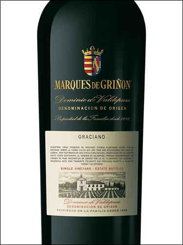 фото вино Marques de Grinon Graciano Dominio de Valdepusa DO 