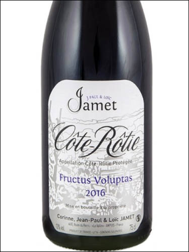 фото Domaine Jamet Fructus Voluptas Cote-Rotie AOC Домен Жаме Фруктус Волюпта Кот-Роти Франция вино красное