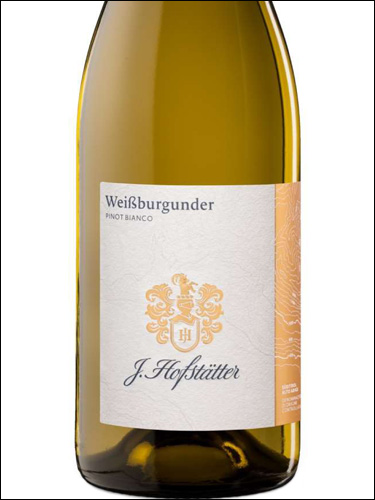 фото J.Hofstatter Weissburgunder (Pinot Bianco) Alto Adige DOC Йозеф Хофштеттер Вайсбургундер (Пино Бьянко) Альто Адидже Италия вино белое