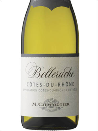 фото M. Chapoutier Belleruche Blanc Cotes-du-Rhone AOC М. Шапутье Бельрюш Кот дю Рон Блан Франция вино белое
