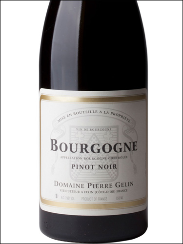 фото Domaine Pierre Gelin Bourgogne Pinot Noir AOC Домен Пьер Желен Бургонь Пино Нуар Франция вино красное