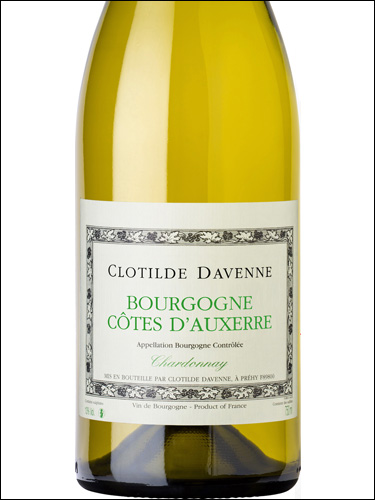 фото Clotilde Davenne Bourgogne Cotes d'Auxerre Blanc AOC Клотильд Давенн Бургонь Кот д'Осер Блан Франция вино белое